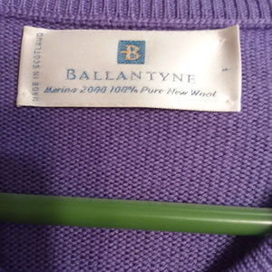 Ballantyne Lavendar Merino Wool Long Cardigan